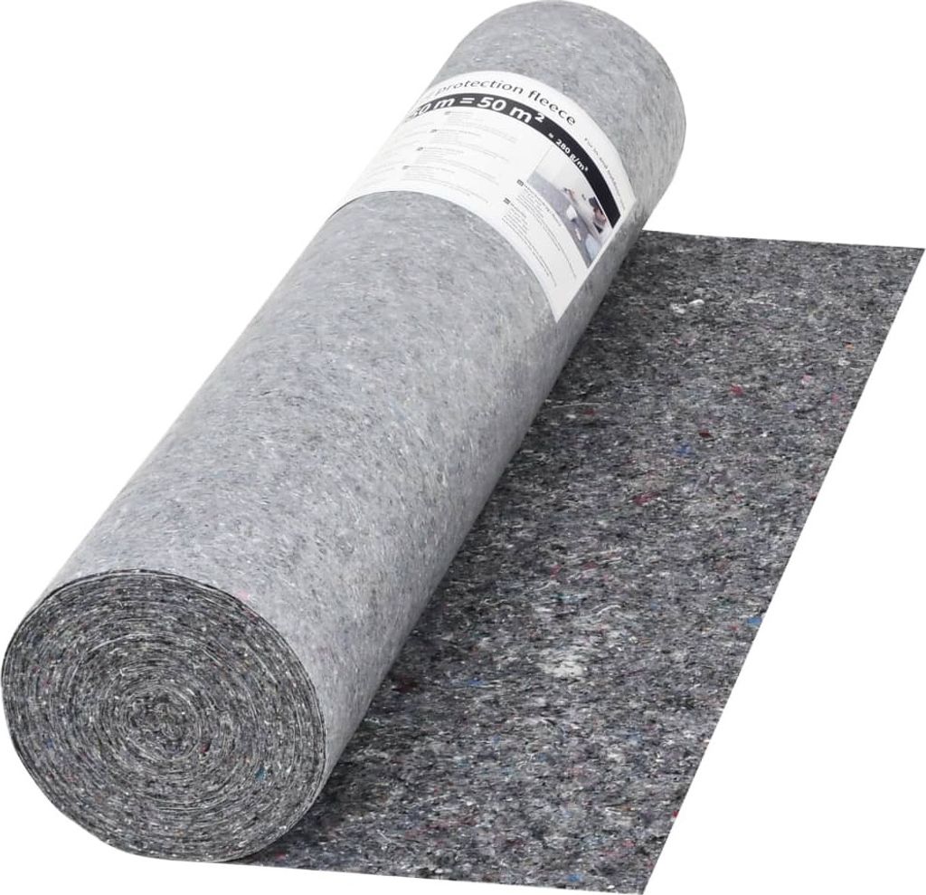 vidaXL Vello antiscivolo per pittori 50 m 280 g/m² Grigio Immagine del prodotto 
