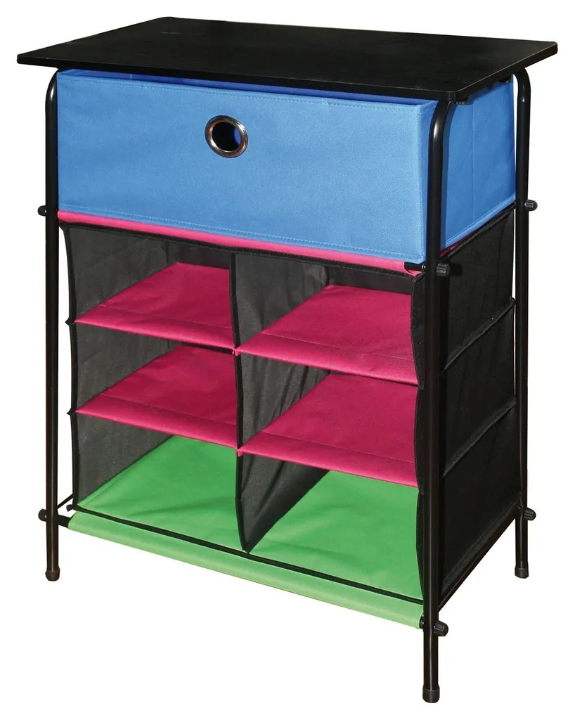 Commode design Baleno Home Rack multicouche en acier robuste et textile