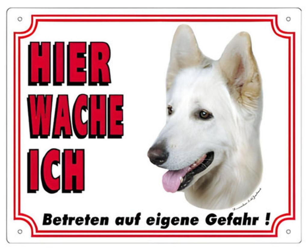 Nobby Warntafel Deutscher Schäferhund weiß, Rechteck, Mehrfarbig, Kunststoff, Verschraubung, Bau, 1 Stück(e)