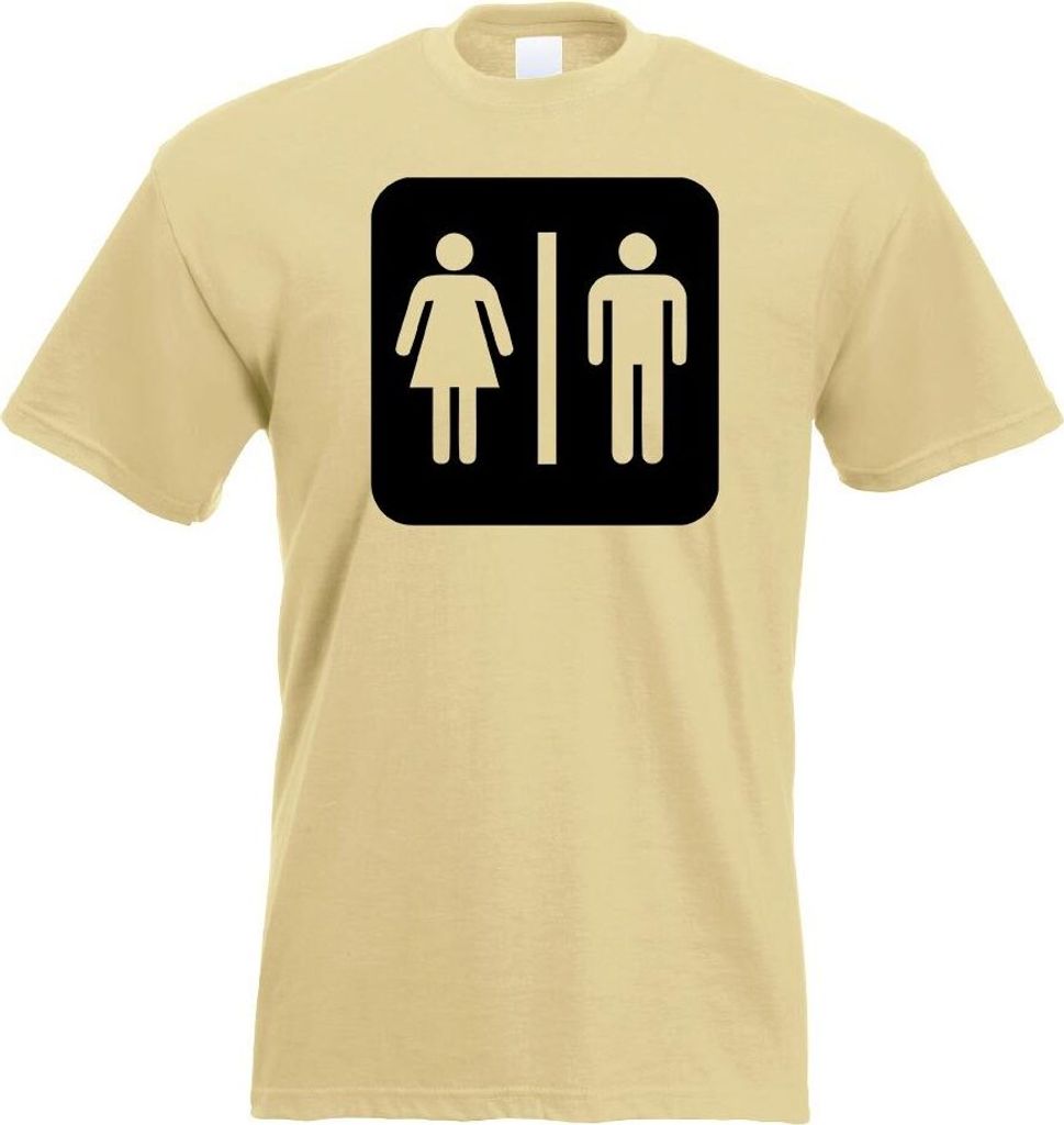 Kiwistar - T-Shirt - Khaki - WC Toilette Piktogramme Herren Funshirt Bedruckt Design Sprüche Spruch Motive - mit Motiv Bedruckt - Funshirt Design ...