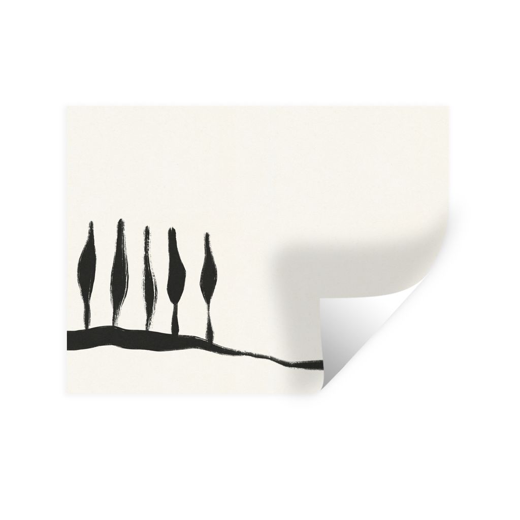 MuchoWow Wandtattoo Wandsticker Wandaufkleber Landschaft - Abstrakt - Schwarz und weiß 80x60 cm Selbstklebend und Repositionierbar - Faltenfrei