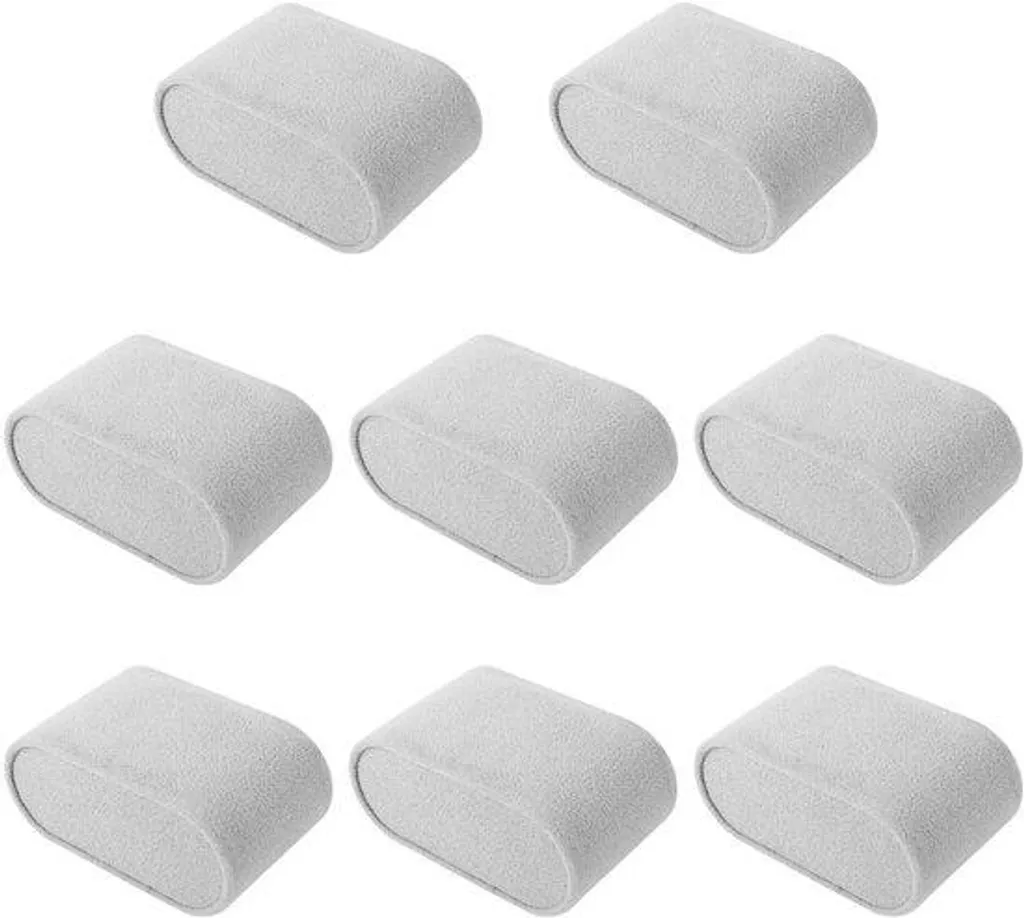 Coussins de montre en velours gris, pack de 8 supports pour coffret