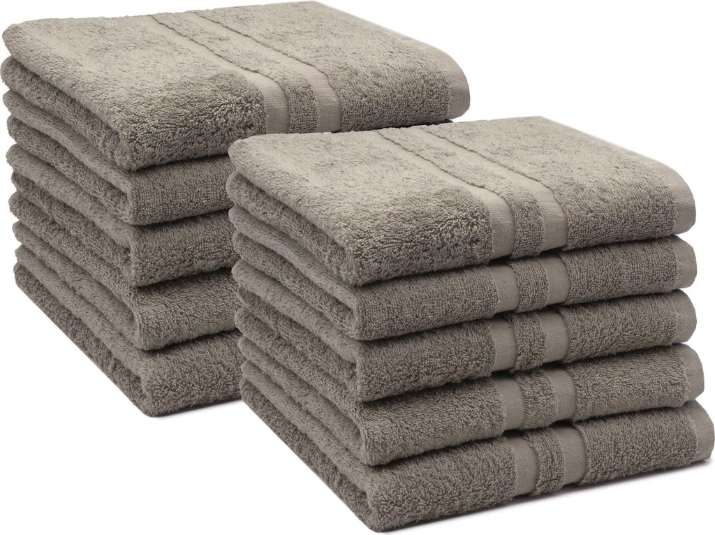 10er Set Handtücher, 50x100 cm, 100% Baumwolle, fango Produktbild 