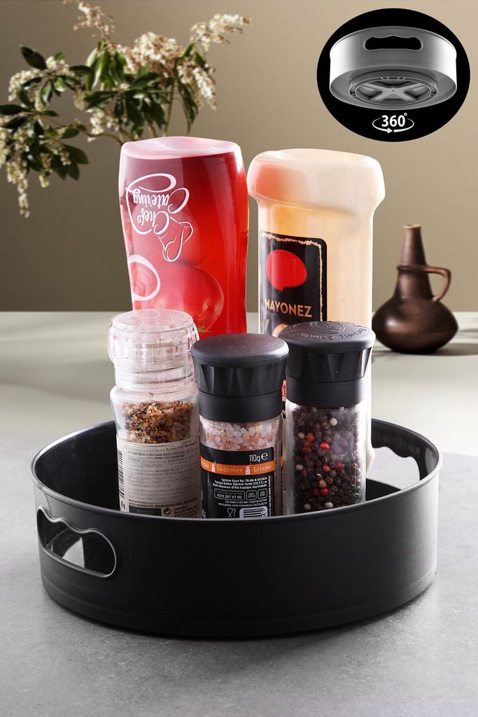 Hermia Concept, PDM08360, Serviertablett, Tablett, Schwarz, Plastik, 22 x 7 cm