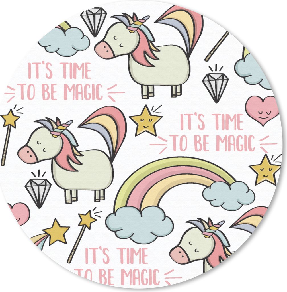 MuchoWow Mauspad Mousepad Regenbogen - Einhorn - Diamant - Zitate - Muster 50x50 cm - Mousepads - Maus Mat - Pad - Mausunterlage - Vinyl