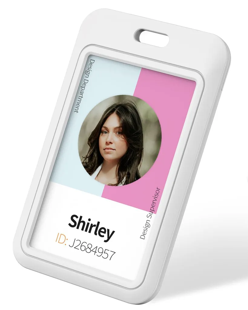 Porte-badge rigide avec fenêtre transparente et système coulissant x3