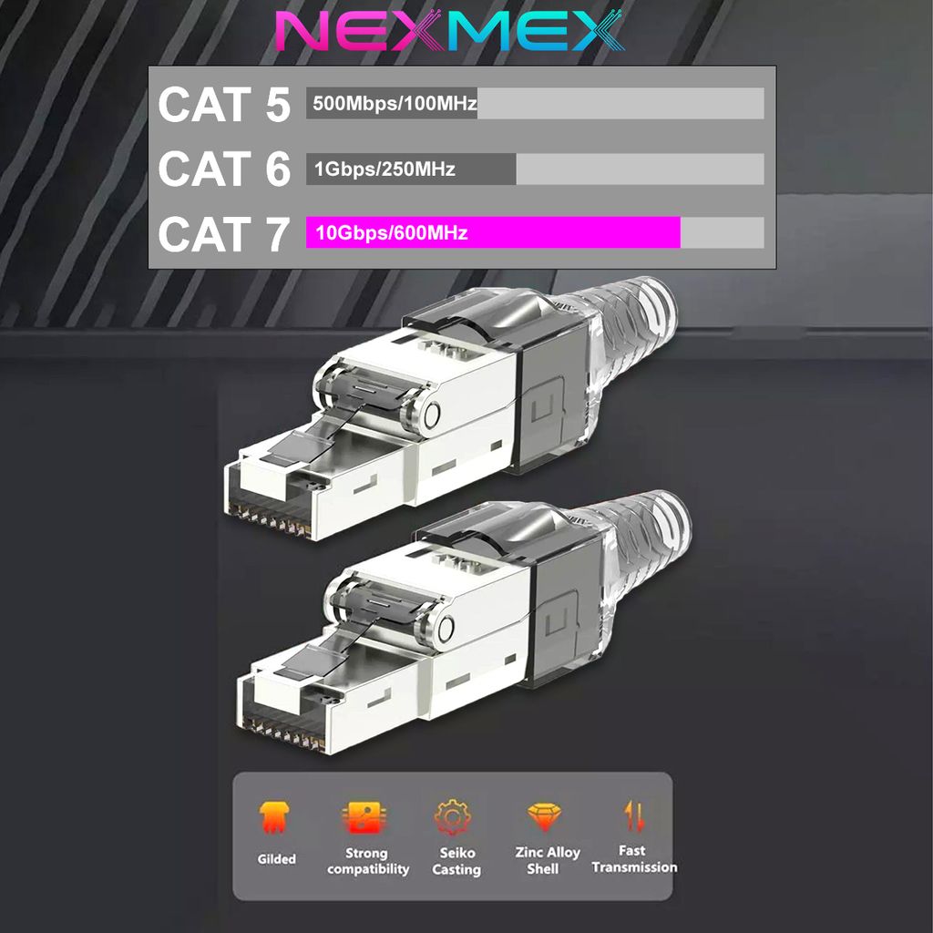 NEXMEX 10x Netzwerkstecker Cat 7 CAT7 RJ45 Stecker Produktbild 5