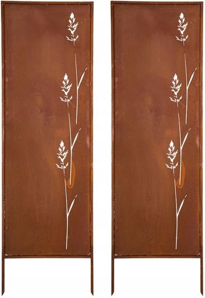 Sichtschutz Metall 2x - 160 cm x 50 cm - Edelrost - Produktbild 