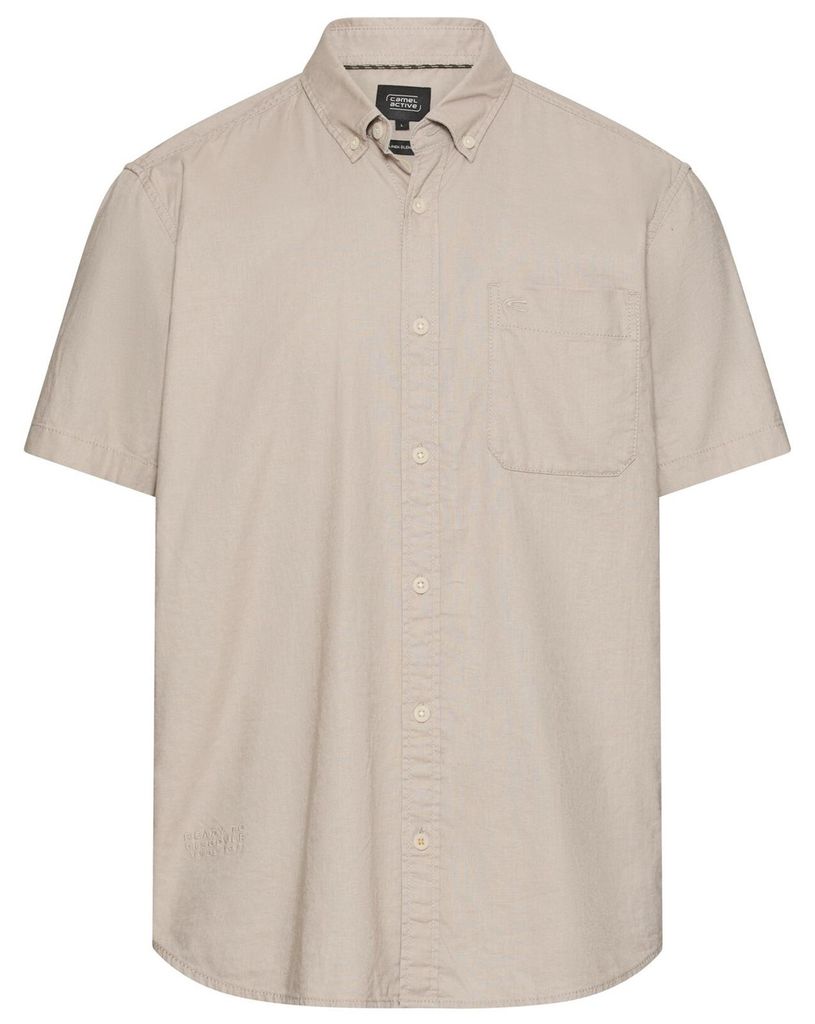 Camel Active Übergrößen Leinen-Kurzarmhemd beige