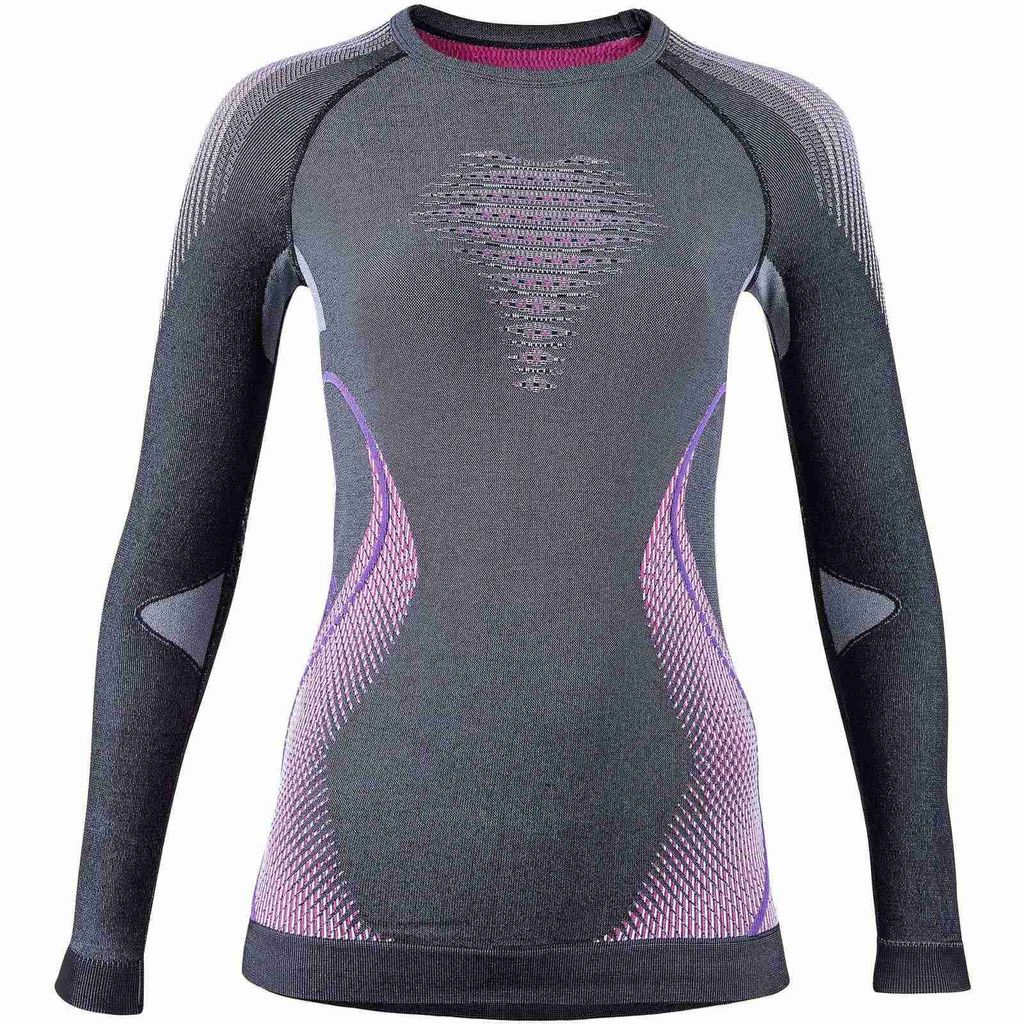 UYN Evolutyon langarm Funktionsshirt melange Damen anthrazit melange/raspberry/purple XS