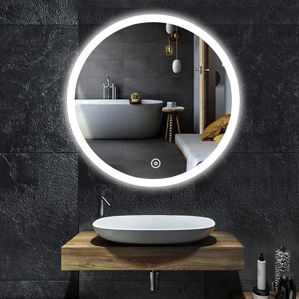 MEESA LED Badspiegel 90x60cm mit Beleuchtung Wohnen & Einrichten Wohnaccessoires Spiegel Badspiegel 
