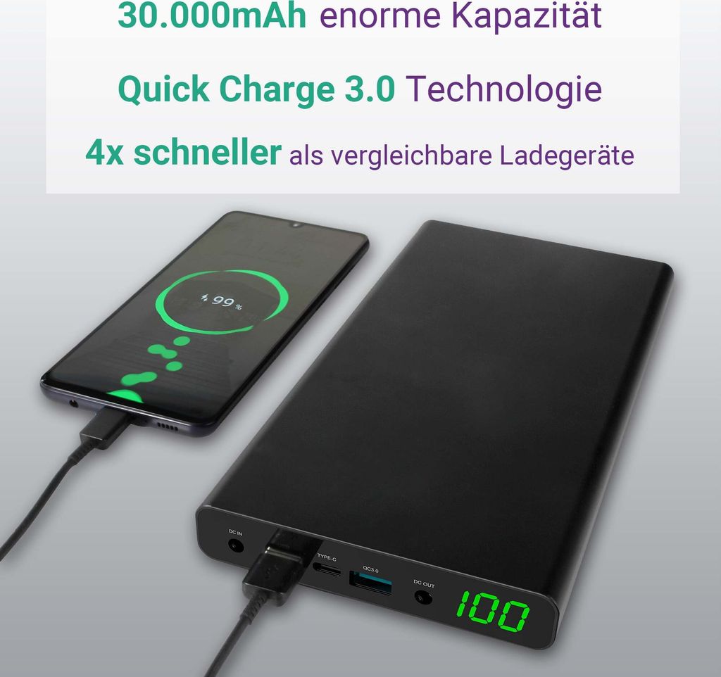 XORO MPB 3000 - Mobile Powerbank, 30.000 mAh Li-Ionen Produktbild 7