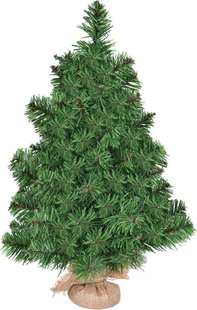 Sapin de Noël de table 60 cm en jute : Idéal pour Bureau et Salon