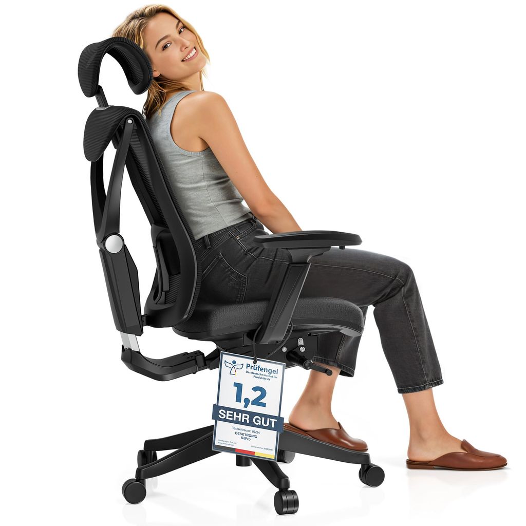 Krzesło biurowe Desktronic SitPro – ergonomiczne, z Zdjęcie produktu 