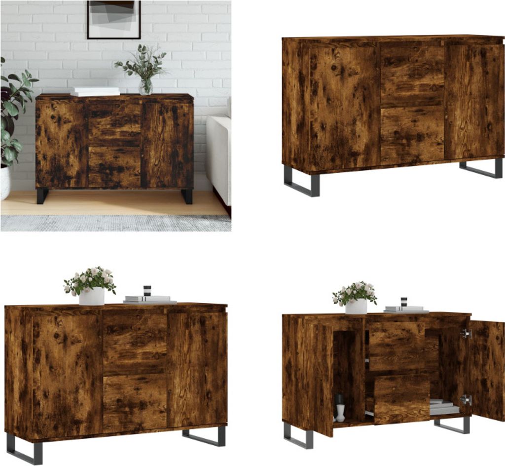 vidaXL Sideboard Räuchereiche 104x35x70 cm Holzwerkstoff - Sideboard - Sideboards - Kommode - Buffet