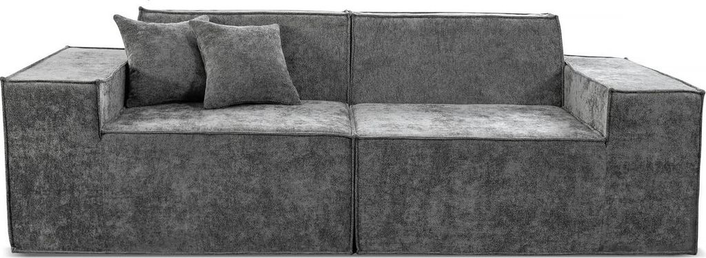 Modulares Einzelsofa "Lusso" aus strukturiertem Stoff - 3-Sitzer - Grau