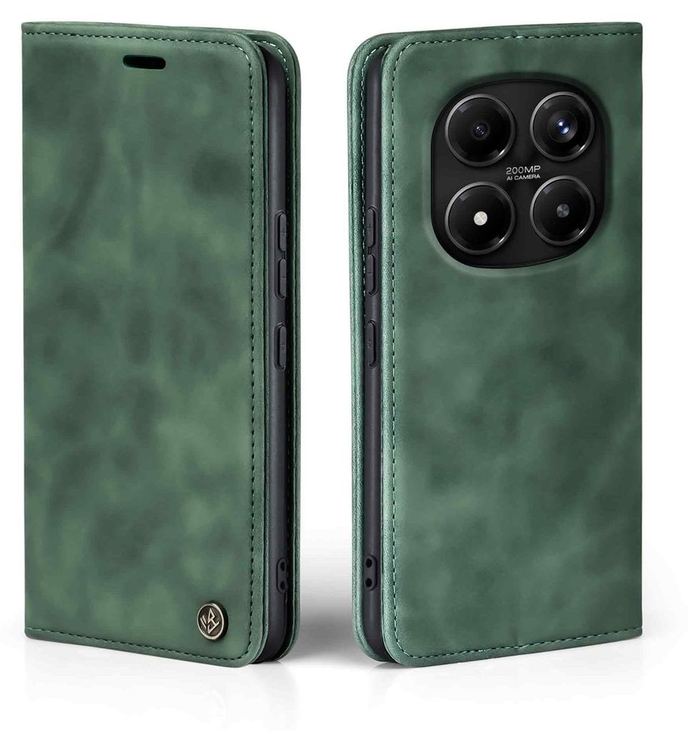 Handy Hülle für Xiaomi Redmi Note 15 Pro 5G Klapphülle Bookcase Flip Cover Handy Tasche Etui Farbe: Grün