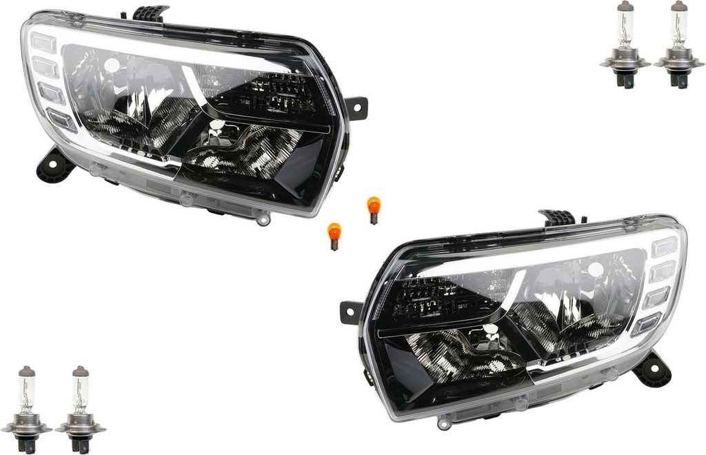 Johns, Scheinwerfer Halogen passend für Dacia Logan MCV II 17- Leuchtmittel Set Li. Re. 260604218R 260605665R 260603795R 260105925R 260103529R 260...
