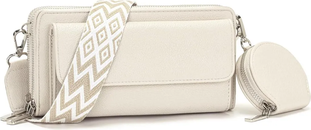 Borsa a Tracolla Donna Nera con Portacarte - Pelle Sintetica Premium