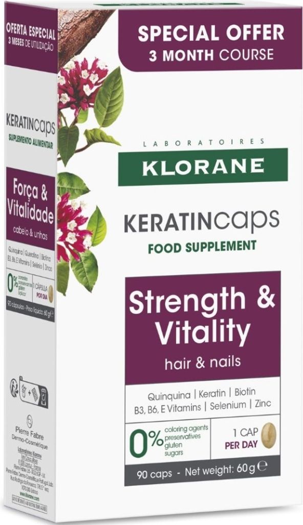 Klorane Keratin Caps suplement diety przeciw wypadaniu Zdjęcie produktu 