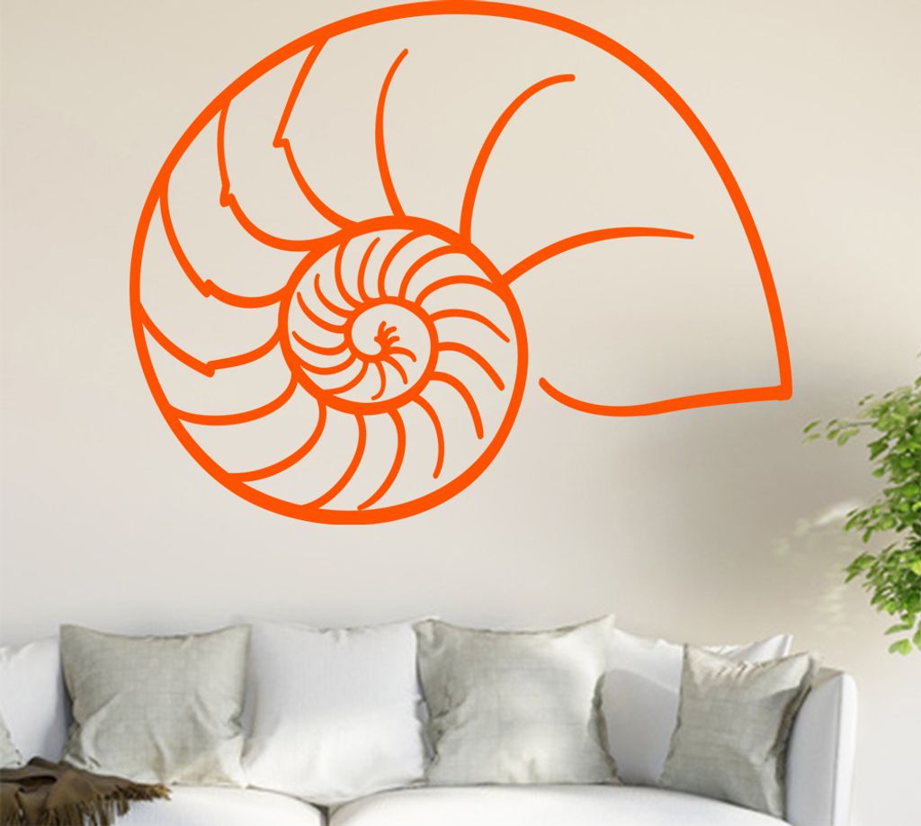 Nautilus Muschel Wandtattoo in 6 Größen - Wandaufkleber Wall Sticker - Dekoration, Küche, Wohnzimmer, Schlafzimmer, Badezimmer