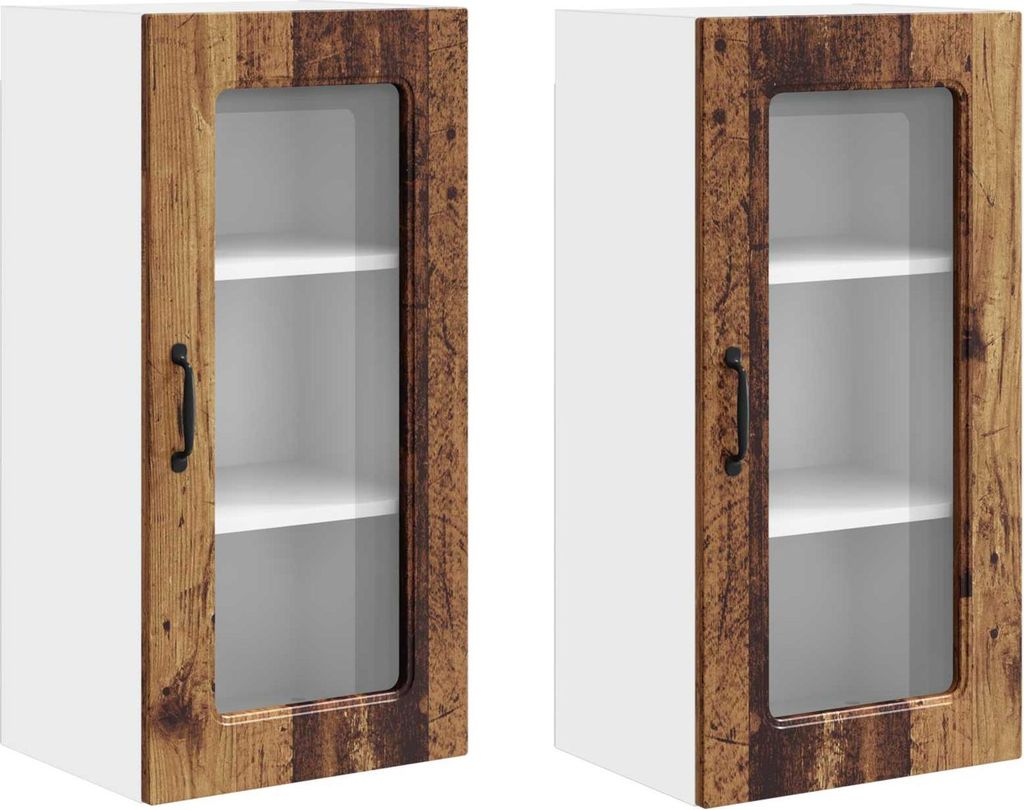 Küchenschrank mit Speicher Kalmar 2 pcs Altholz 40 x 31 x 80 cm