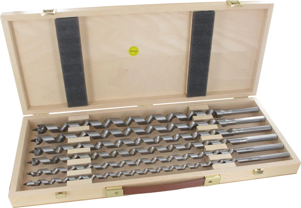 Mèches à bois serpentin série longue 380mm coffret de 6 pièces d'acier