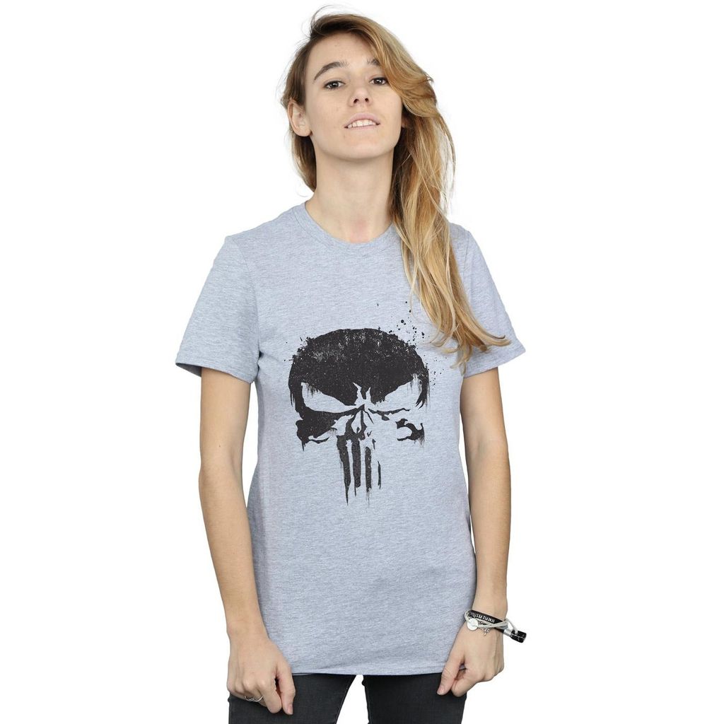 Marvel - "The Punisher TV Skull Logo" T-Shirt für Damen BI43248 (XXL) (Schwarz)