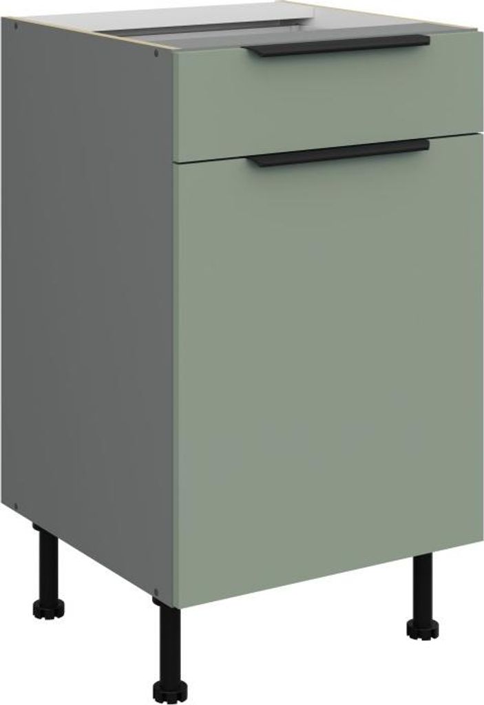 Unterschrank mit Schublade LUNARA – Breite 50 cm, Grün/Anthrazit