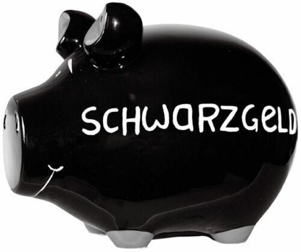 KCG Sparschwein "Schwarzgeld" Keramik Schwarz/Weiß Produktbild 