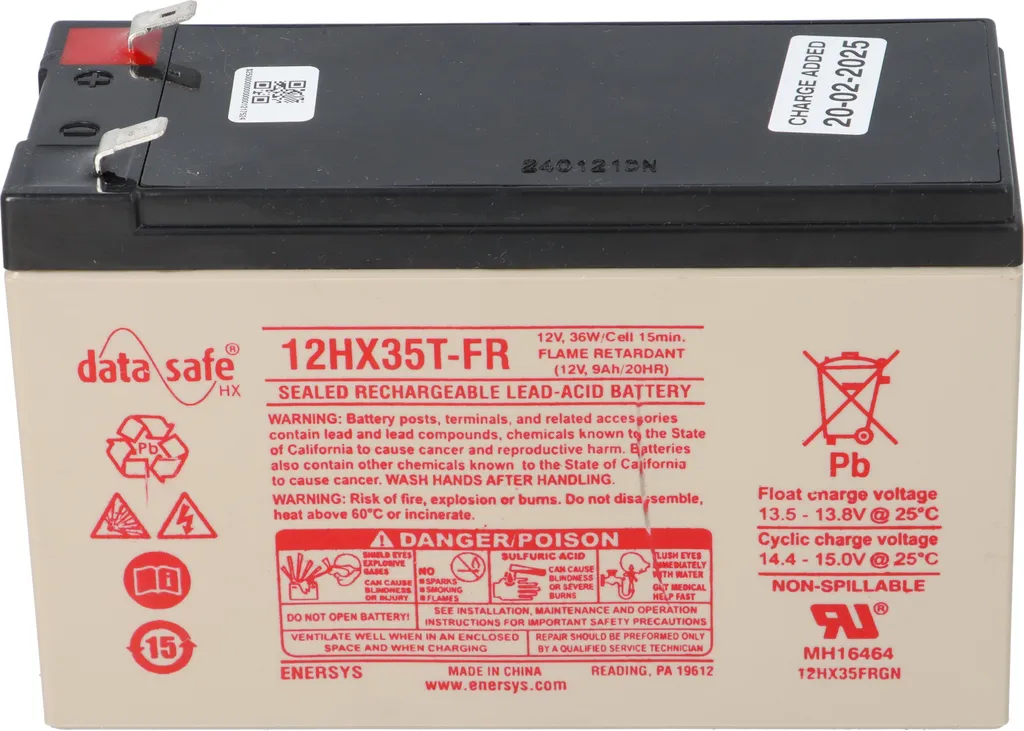 Batterie Secours 12V Hawker 12HX35FR pour Systèmes d'Alarme et Sécurité