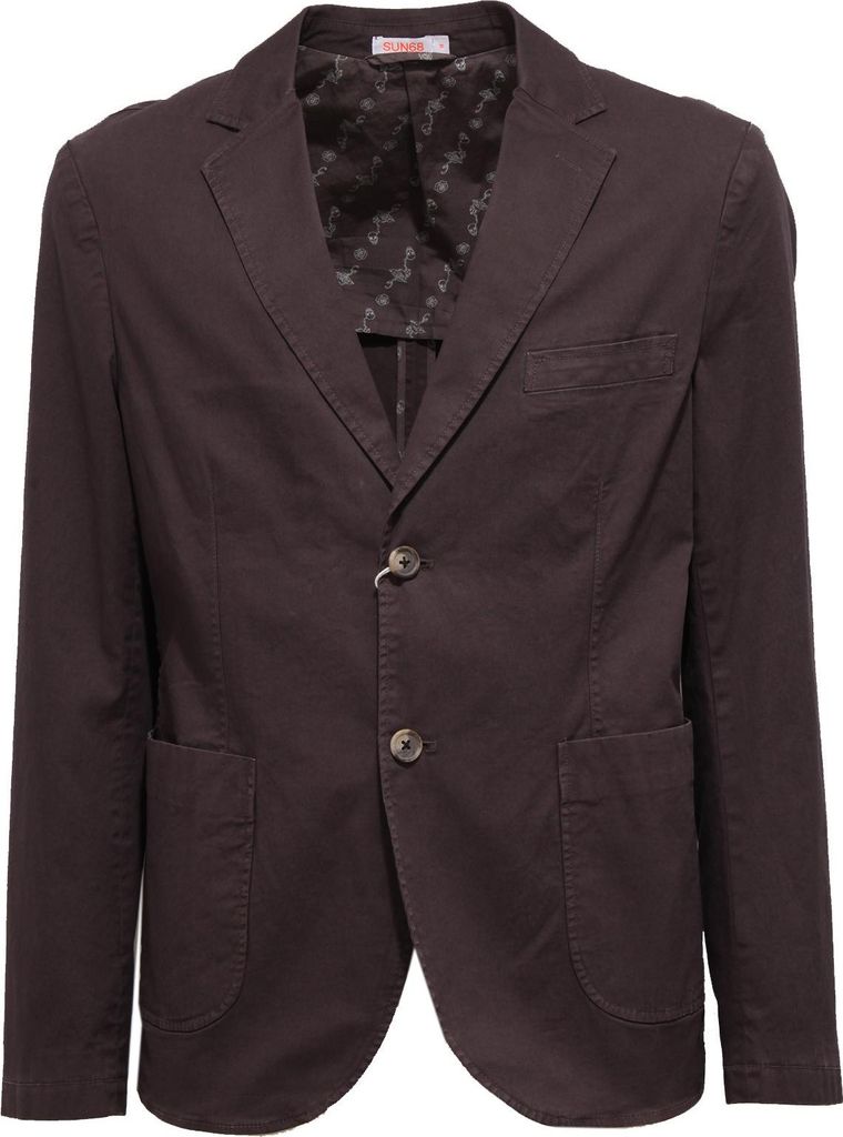 2255Z giacca uomo SUN 68 Baumwolle grau/braun garngefärbte Jacke Mann