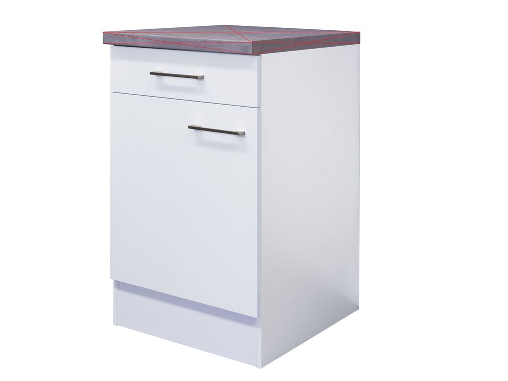 Küchenunterschrank - 50 cm breit - Weiß – Nawa Produktbild 