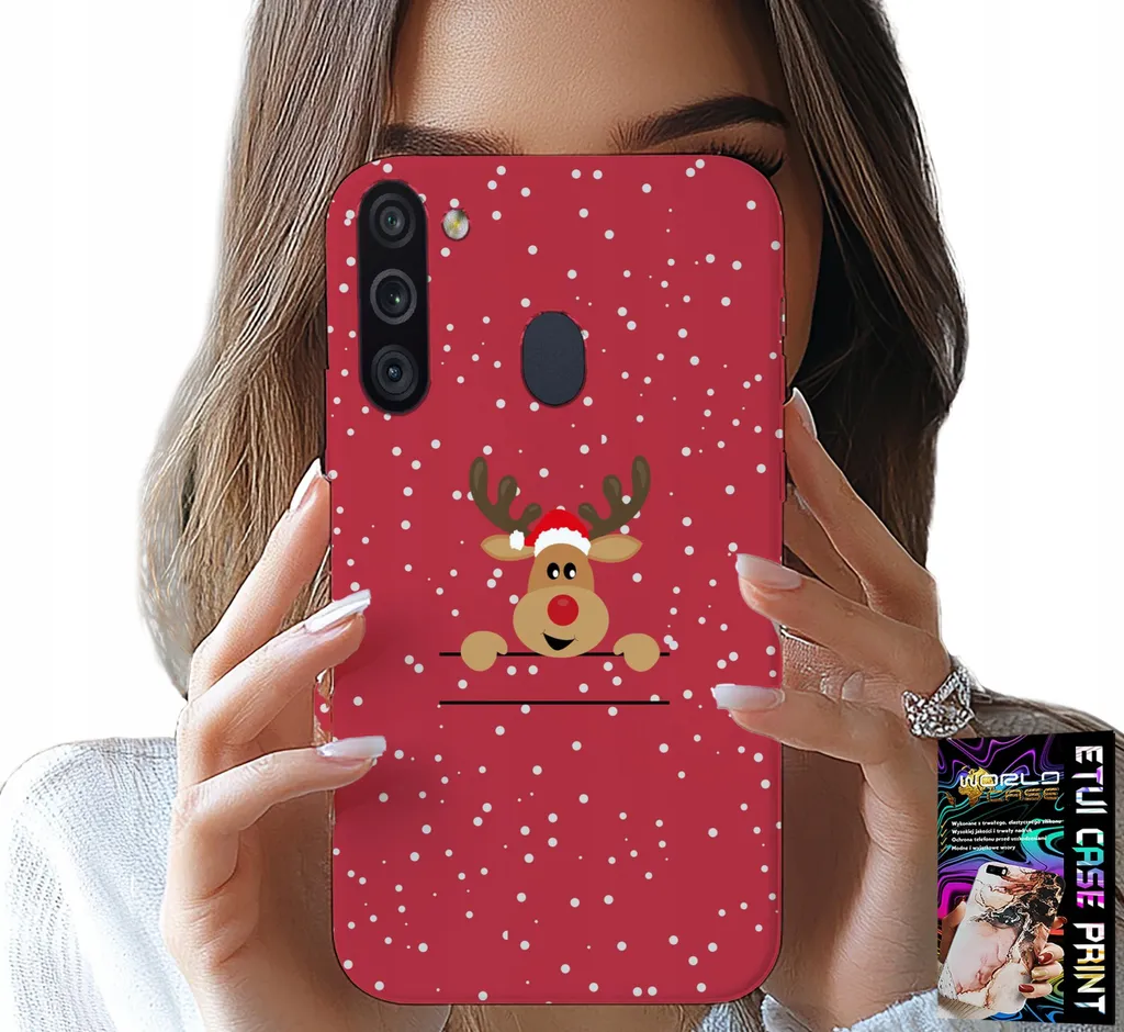 Cover Samsung A21 Natale Renna + Pellicola Vetro Temperato Protettiva