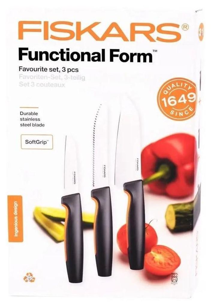 Fiskars Functional Form Beliebtes Set mit drei Messern Produktbild 
