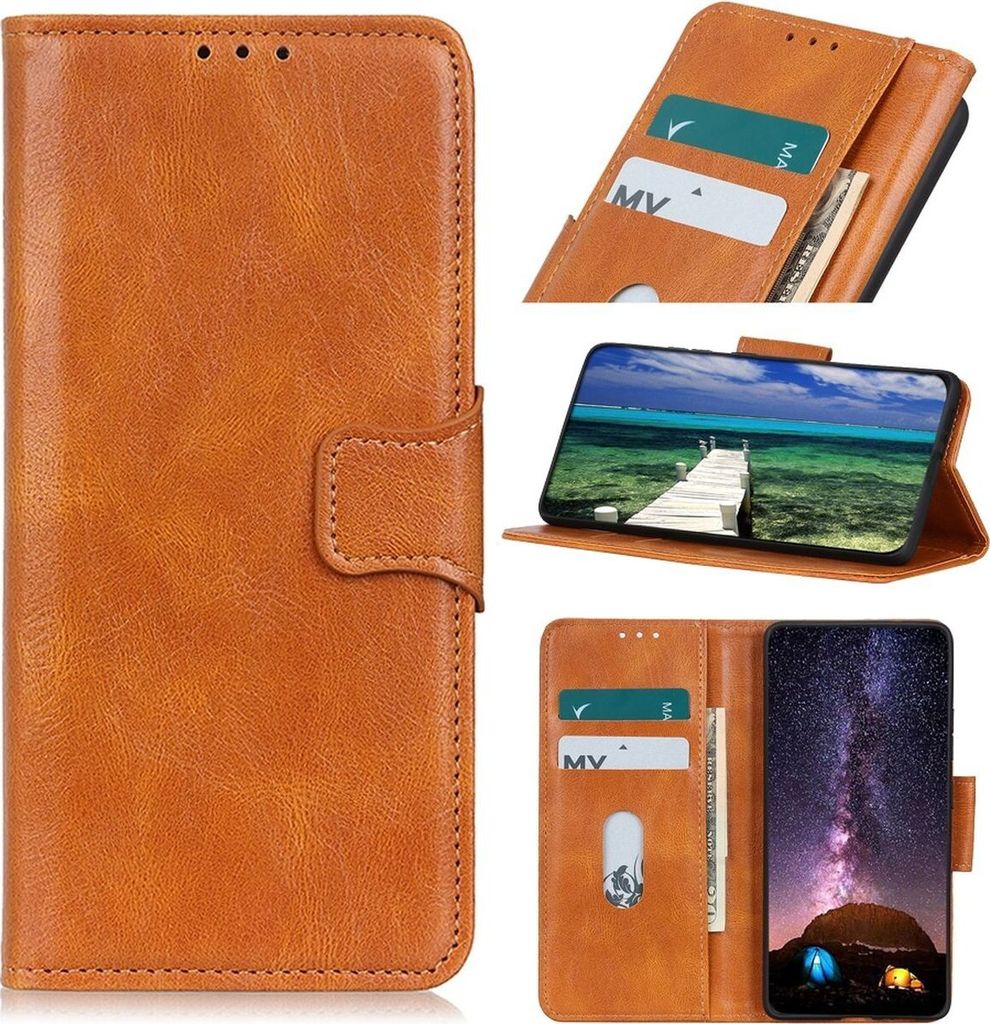 Mobigear Classy POCO X3 GT Hülle Klapphülle Geldbörse - Cognac