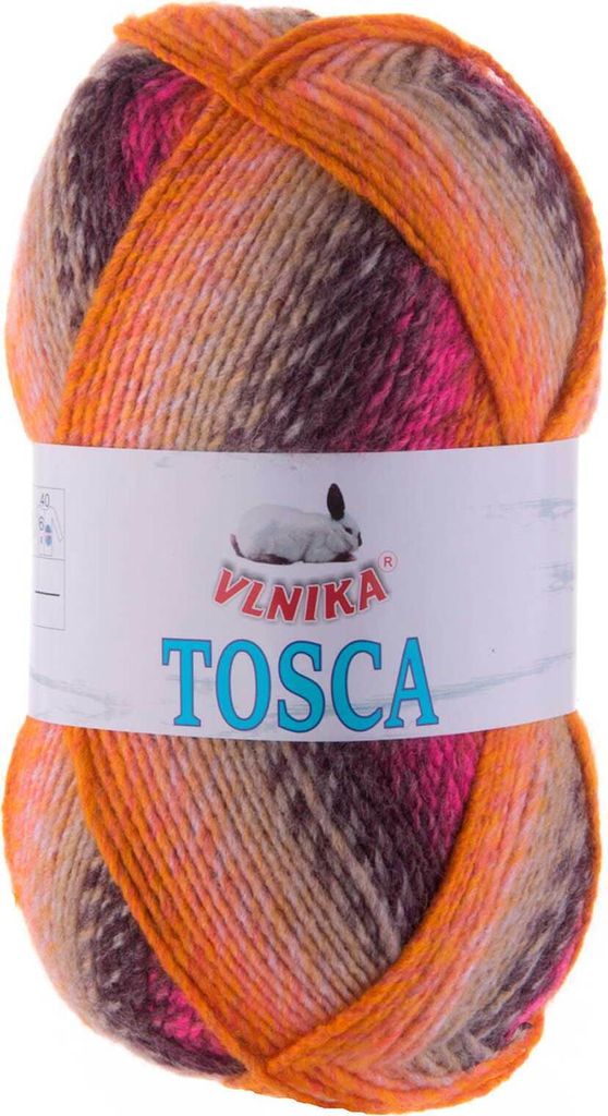 100g Strickgarn Tosca Selbstmusterend Strickwolle mehrfarbig