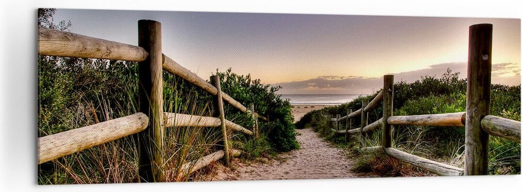 Bild auf Leinwand - Leinwandbild - Pfad Landschaft Himmel - 160x50cm - Wand Bild - Wanddeko - Leinwanddruck - Bilder - Kunstdruck - Wanddekoration ...