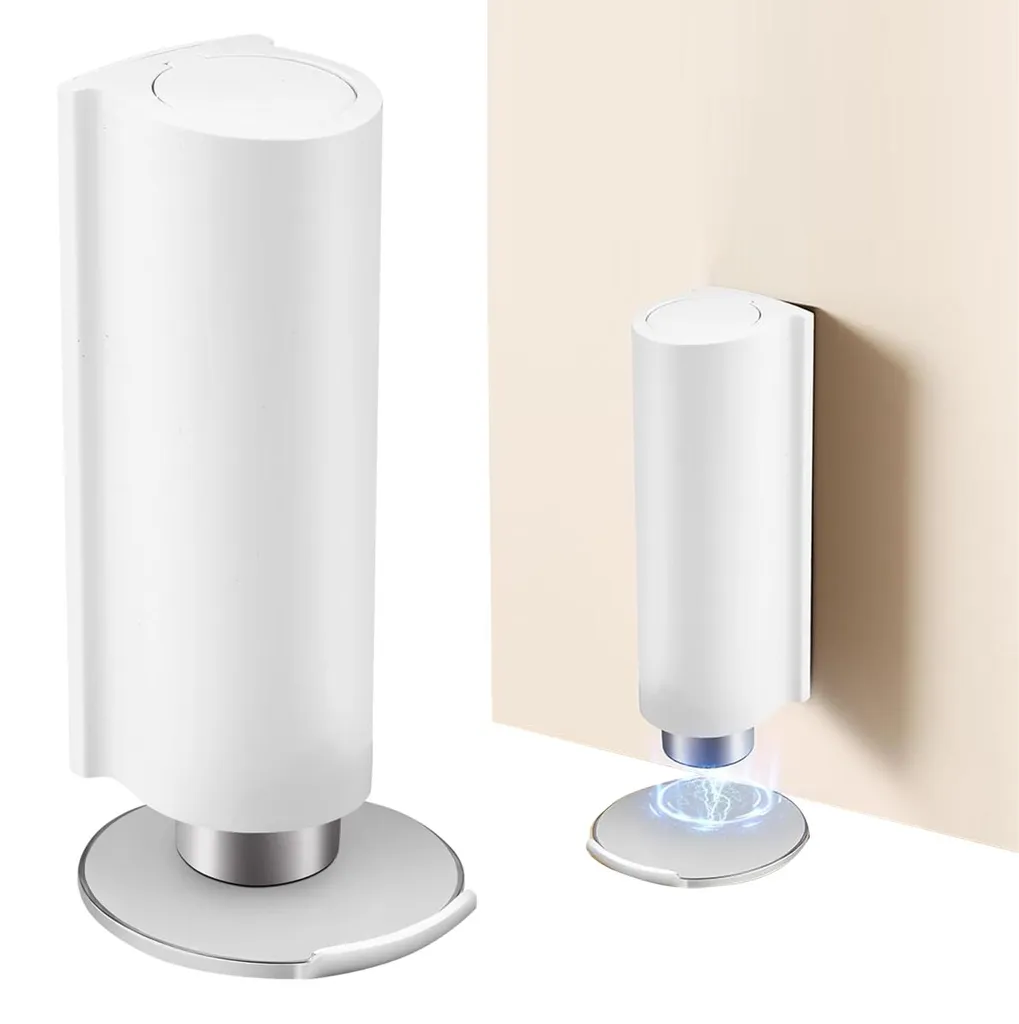 Arrêt de porte magnétique invisible blanc et plat sans perçage au sol