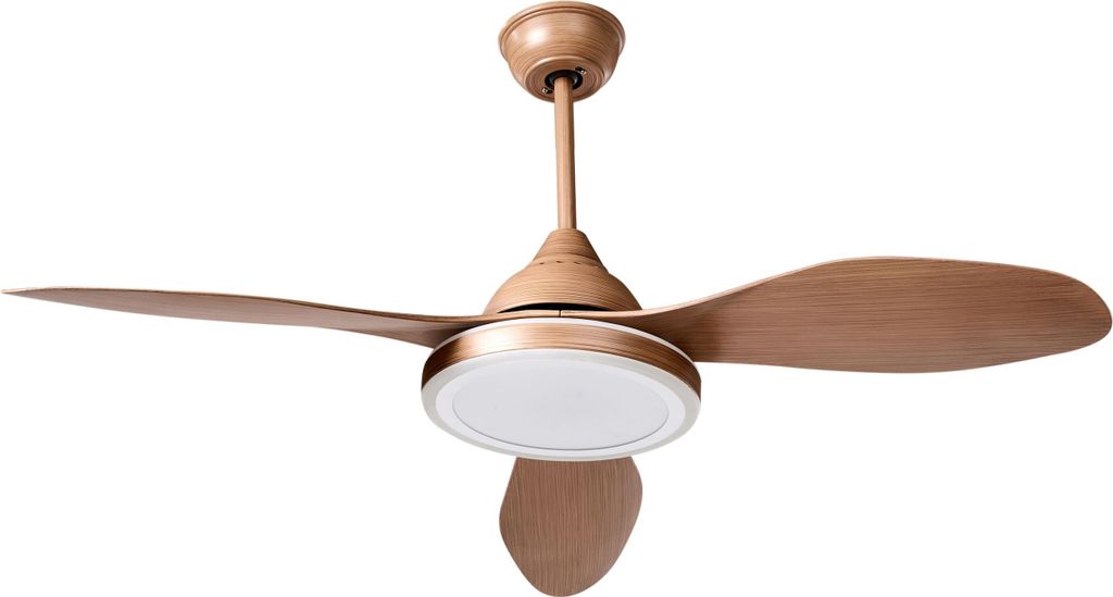 BELIANI Deckenventilator mit Licht Braun Metall mit Produktbild 
