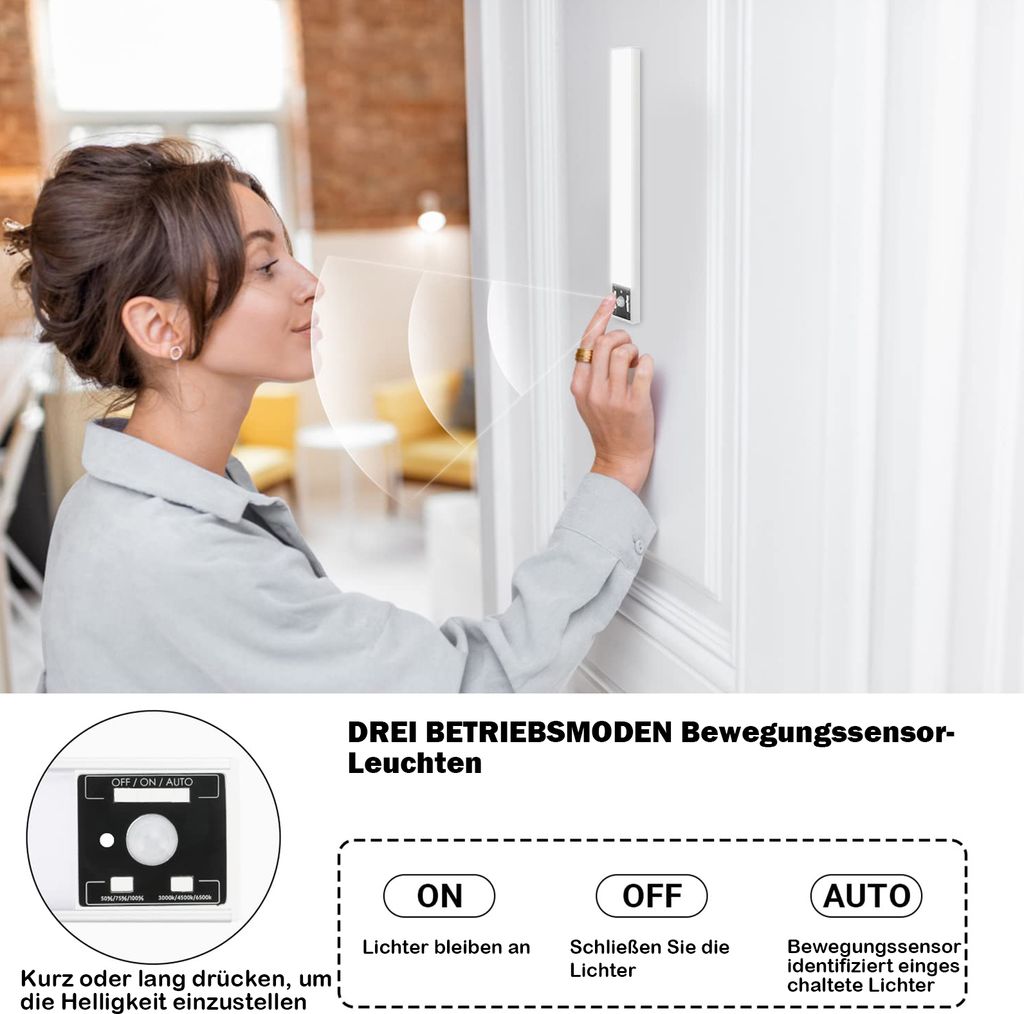 40cm LED Unterbauleuchte 3 Lichtfarbe Aufladbar Lichtleiste Produktbild 8