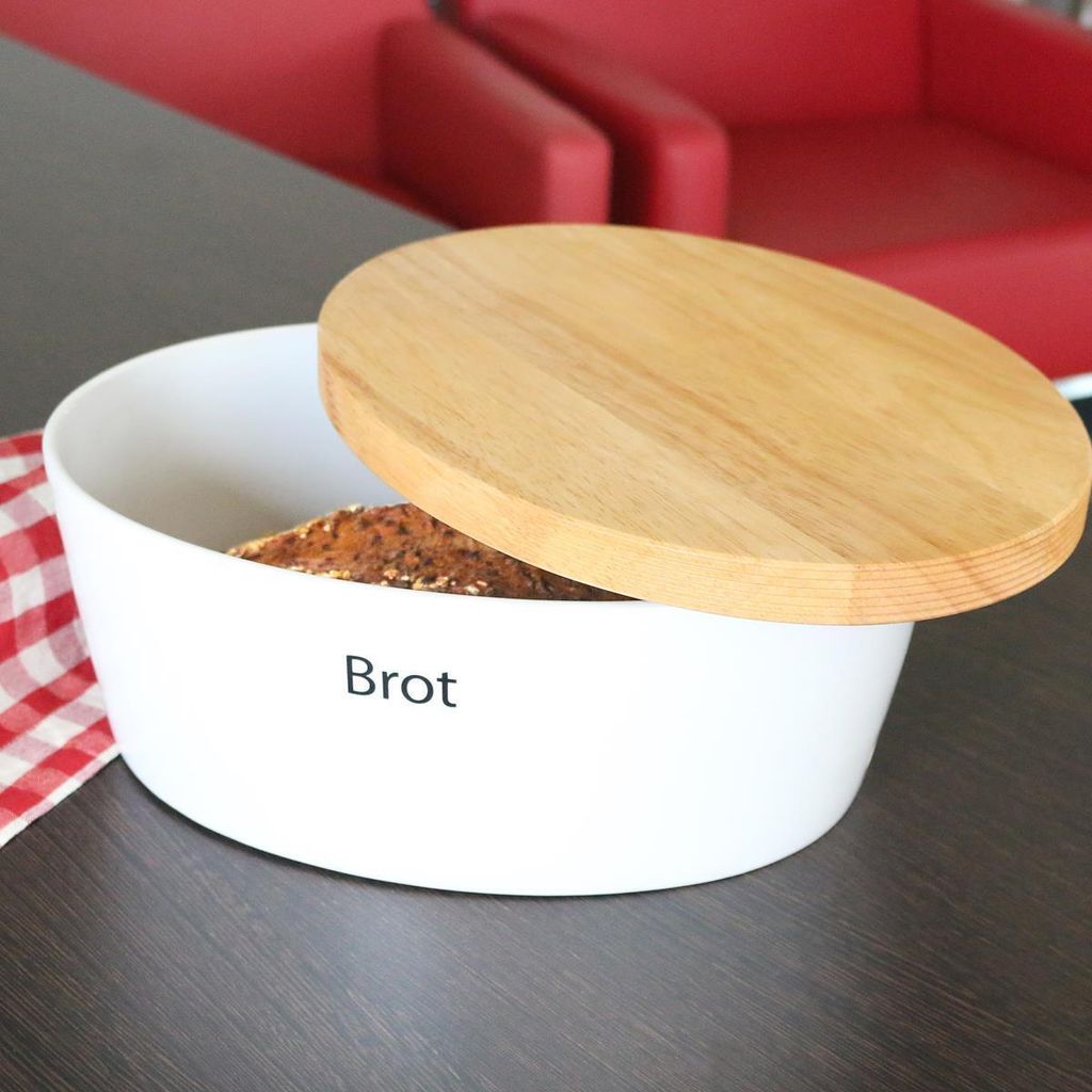 Continenta Brottopf Oval Brotkasten aus weißem Keramik mit Produktbild 13