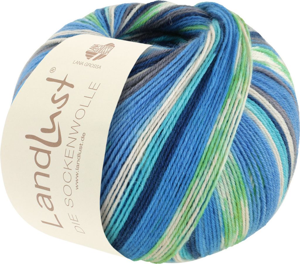 Lana Grossa LANDLUST DIE SOCKENWOLLE 100 g 4-fach Sockenwolle von Lana Grossa und Landlust 420 m, Farbe:316 - Streifen/Jacquard