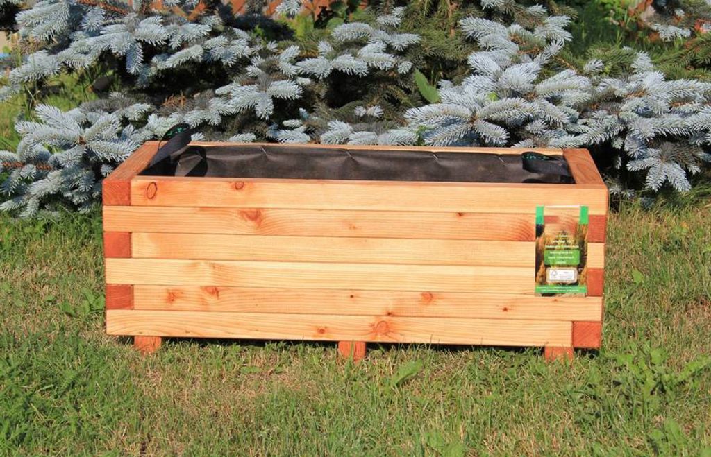 Pflanzkasten 120x40x31cm aus Lärche mit Vlies und Griffen