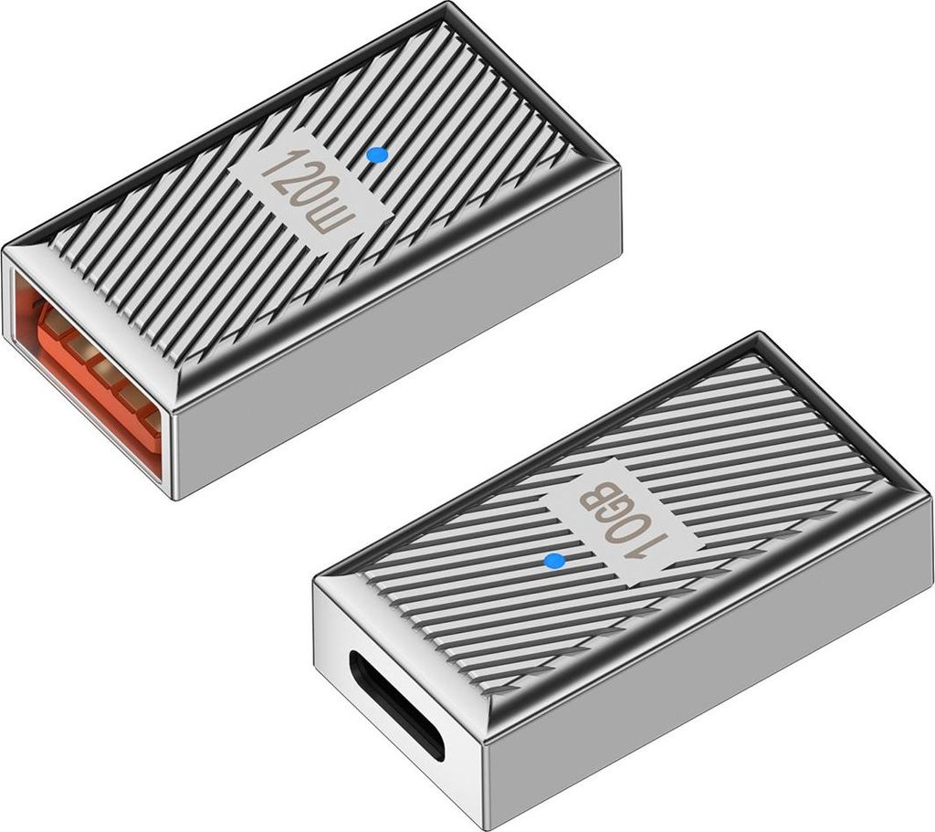 INF USB A Buchse auf USB C Stecker Adapter - 120W Schnellladung & 10Gbps