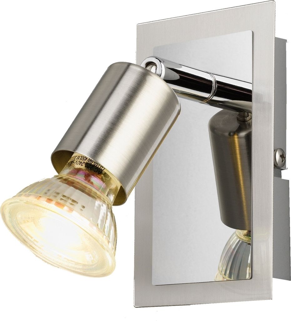 LED-Wandleuchte - Nickel - 1-flammig - 3000 Kelvin - 12 x 8 cm