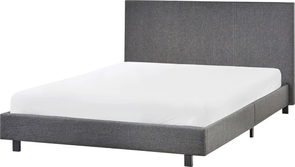 Cadre de lit 140x200 gris en tissu pour chambre adulte style moderne