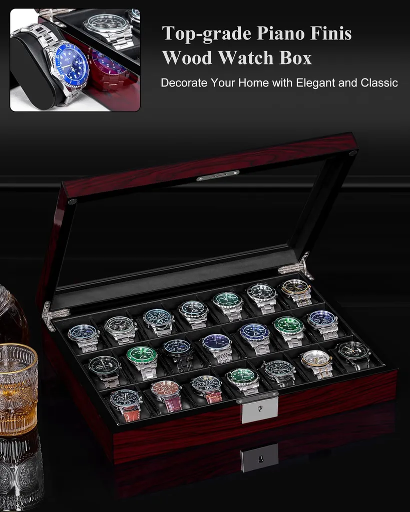 Coffret à montres JWB004Y de luxe avec 21 compartiments - 2