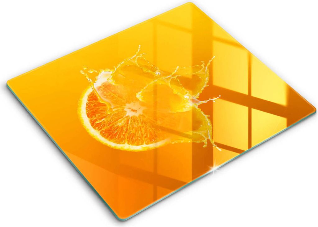 Abdeckung Glas - Küchenabdeckung - 60x52 cm - Abdeckplatte -Saftige Orangenfrucht