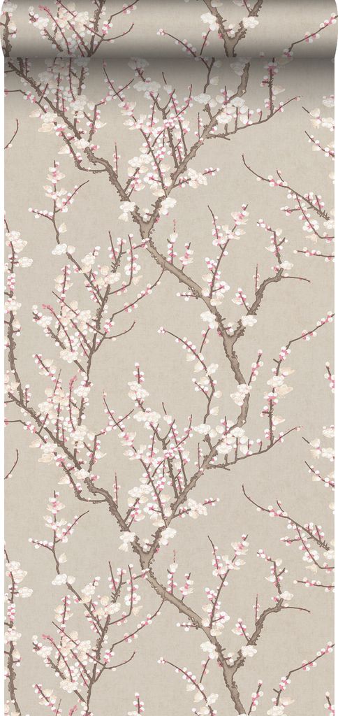Sanders & Sanders Tapete Blüte Beige und Weiß 53 cm x 10 m